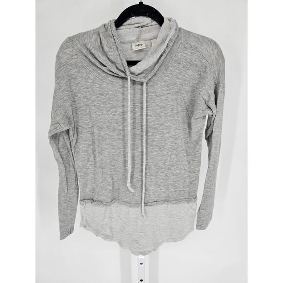 Daytrip Women's Gray Long Sleeve Asymmetric Cowl Neck Rayon Top Size S - Picture 1 of 4